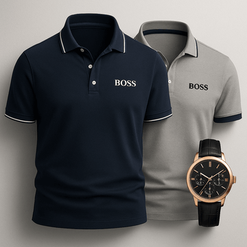 [TAKE 2, PAY FOR 1] 2-PIECE SET PREMIER POLO SHIRTS + FREE WATCH INCLUDED